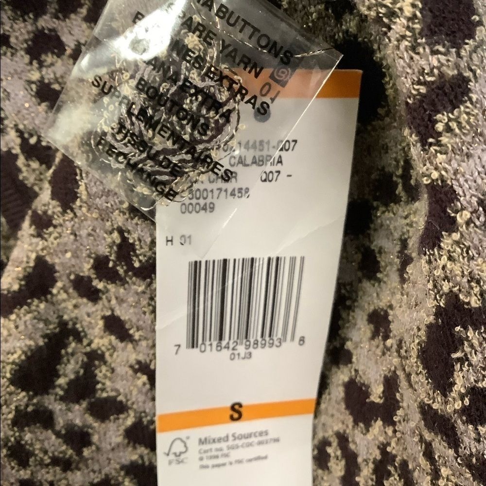 NWT Jones New York leopard print one button cardigan size S new with tags Y2K - Picture 4 of 13